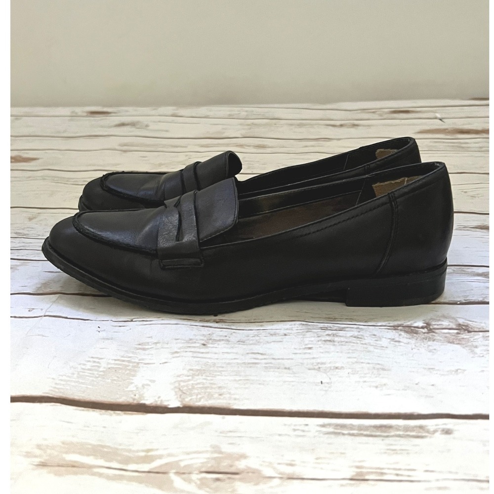 Ros Hommerson Delta Penny Loafer Black Leather Low Heel Flats 9.5SS